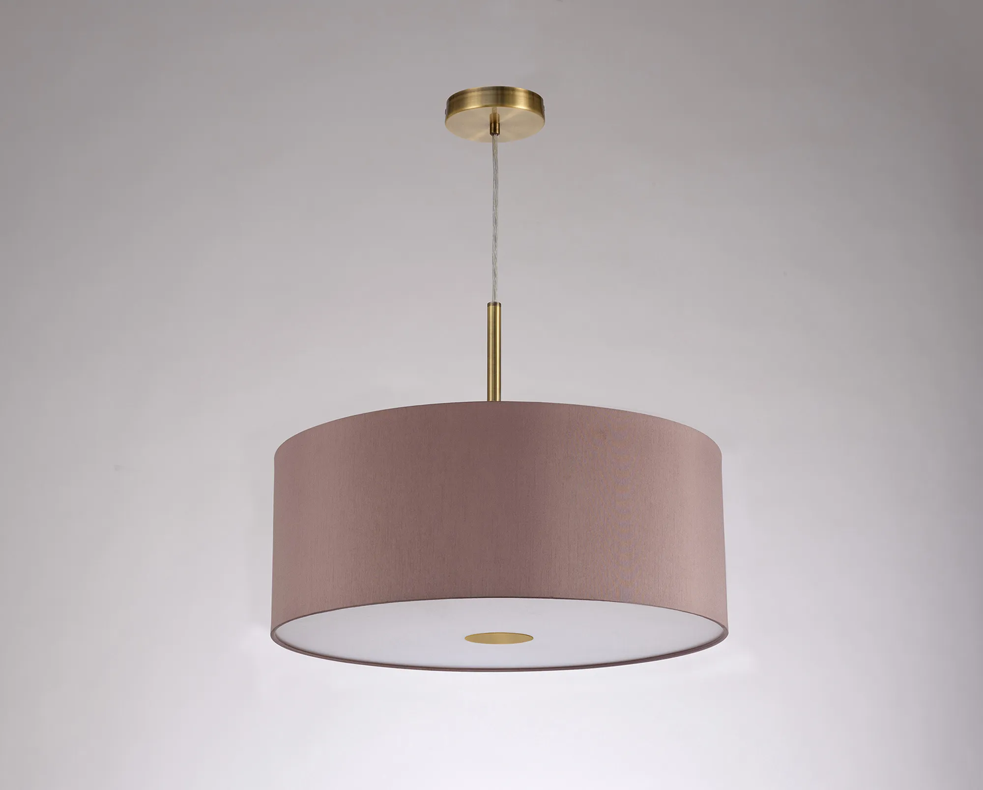 Baymont 50cm Pendant 1 Light Antique Brass, Taupe/Halo Gold, Frosted Diffuser DK0225  Deco Baymont AB TA